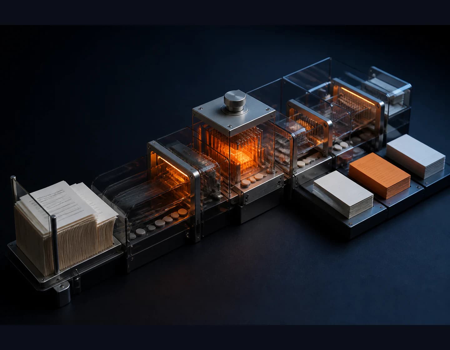 Système modulaire illustrant l'automatisation de documents par intelligence artificielle